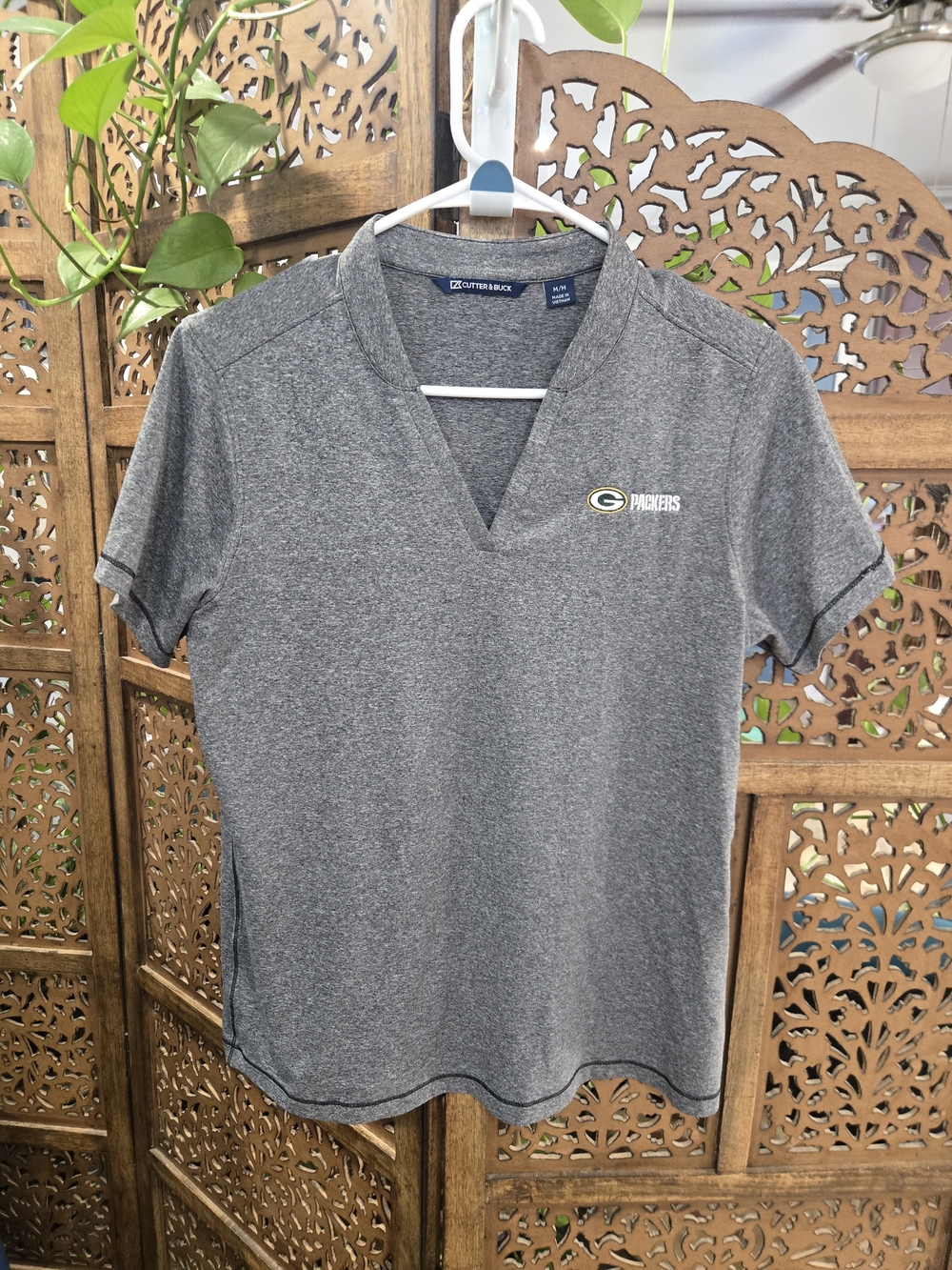 Green Bay Packers Coaches V-Neck Short Sleeve Top